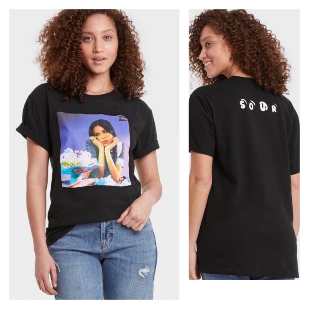 Olivia Rodrigo Sour Classic T Shirt Black Size Medium - Picture 10 of 10